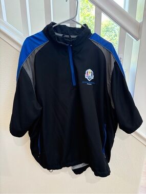 2018 Ryder Cup Le National France Proquip Men's Black & Royal Blue Windbreaker